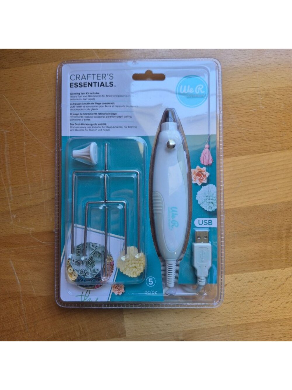 Crafters Essentials Spinning Tool Kit For Paper Flowers & Pom Poms With USB By W